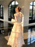 Modest A line Spaghetti Straps Pink Ankle Length Lace Prom Dresses Wedding Guest Dress 20th Party Birthday Outfits HZ0311