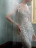 Sparkly Mermaid Sweetheart Sequins With Beads Long Sleeves Prom Dresses Inspiration Long Party Night Gowns 20th Birthday Outfits HZ0311