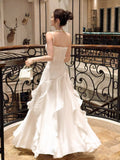 Modest Mermaid Spaghetti Straps White Ruffles Long Prom Dresses Wedding Guest Dress 20th Birthday Outfits HZ0311