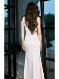 Sexy Sheath Sweetheart White Satin Ankle Length Prom Dresses Wedding Guest Dress 22th Birthday Outfits HZ0311