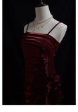 Vintage 50s High Low Spaghetti Straps Prom Dresses Inspiration Long Party Retro Evening Dress 20th Birthday Outfits HZ0311