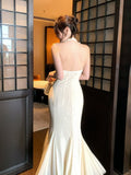 Modest Mermaid Halter Ivory Lace Prom Dresses Wedding Guest Gown 18th Nigh Party Birthday Outfits HZ0311