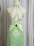 Vintage 1980s Mermaid V Neckline Green Prom Dresses Inspiration Long Party Retro Evening Dress 21st Birthday Outfits HZ0311