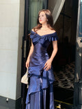 Elegant Mermaid Off The Shoulder Burgundy Long Prom Dresses 16th Nigh Party Birthday Outfits HZ0311