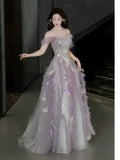 Sweet Ball Gown Off The Shoulder Tulle Pink Prom Dresses Inspiration Long Party Night Gowns 20th Birthday Outfits HZ0311