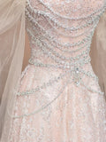 Unique Ball Gown Off The Shoulder Pink With Short Sleeves Prom Dresses Inspiration Party Night Gowns 20th Birthday Outfits HZ0311