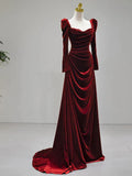 Unique Sheath Royal Blue Long Sleeves Prom Dresses Inspiration Party Night Gowns 20th Birthday Outfits HZ0311
