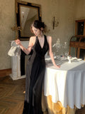 Elegant Mermaid Halter Black Sleeveless Backless Prom Dresses 16th Nigh Party Birthday Outfits HZ0311