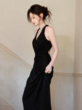 Elegant Mermaid Halter Black Sleeveless Backless Prom Dresses 16th Nigh Party Birthday Outfits HZ0311
