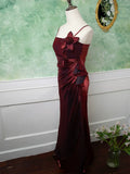 Vintage 1950s Mermaid Spaghetti Straps Burgundy Prom Dresses Inspiration Long Party Retro Evening Dress 18th Birthday Outfits HZ0311