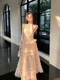 Modest A line Spaghetti Straps Pink Ankle Length Lace Prom Dresses Wedding Guest Dress 20th Party Birthday Outfits HZ0311