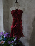 Vintage Sheath Halter Burgundy Short Cocktail Dress 16th Birthday Outfits Homecoming Dresses Night Party Gown HZ0311