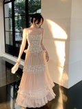 Modest A line Spaghetti Straps Pink Ankle Length Lace Prom Dresses Wedding Guest Dress 20th Party Birthday Outfits HZ0311