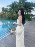 Sexy Mermaid Spaghetti Straps White Chiffon Prom Dresses Wedding Guest Dress 20th Birthday Outfits HZ0311