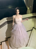 Modest A line Spaghetti Straps Pink Tulle Prom Dresses Wedding Guest Gown 16th Party Birthday Outfits HZ0311