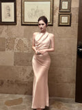 Elegant Mermaid Halter Pink Ankle Length Prom Dresses 17th Nigh Party Birthday Outfits HZ0311