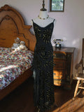 Vintage 1960s Mermaid Spaghetti Straps Black Chiffon Prom Dresses Inspiration Long Party Evening Dress 18th Birthday Outfits HZ0311