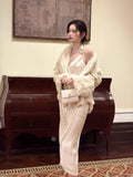 Modest Sheath Halter Ivory Satin Evening Dresses Wedding Guest Dress Nigh Dance 20th Birthday Outfits HZ0311