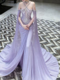 Sparkly Mermaid Halter Lilac Sequins Prom Dresses Inspiration Long Party Night Gowns 20th Birthday Outfits HZ0311