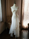 Vintage 1950s Mermaid Spaghetti Straps Ivory Prom Dresses Inspiration Long Party Evening Dress 18th Birthday Outfits HZ0311