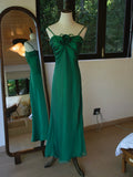 Vintage 1960s A line Spaghetti Straps Dark Green Prom Dresses Inspiration Long Party Evening Dress 18th Birthday Outfits HZ0311