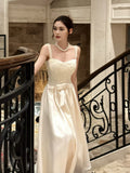 Modest A line Sweetheart Ivory Satin Lace Prom Dresses Wedding Guest Dress 20th Party Birthday Outfits HZ0311