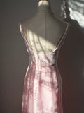 Vintage 1960s Mermaid V Neck Pink With Ruffles Lace Prom Dresses Inspiration Long Party Evening Dress 18th Birthday Outfits HZ0311