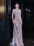 Sparkly Mermaid Strapless Sequins With Beaded Bodice Prom Dresses Inspiration Long Party Night Gowns 20th Birthday Outfits HZ0311
