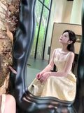 Simple A Line Square Neck White Satin Ankle Length Prom Dresses 17th Nigh Party Birthday Outfits HZ0311