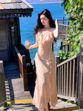 Simple Spaghetti Straps Coral Pink Mermaid Prom Dresses Long Birthday Outfits HZ0311