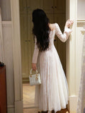 Cute A Line Long Sleeves Lace Pleated Prom Dresses Graduation 18th Birthday Holiday Outfits HZ0311