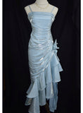 Vintage High Low Spaghetti Straps Prom Dresses Inspiration Long Party Retro Evening Dress 20th Birthday Outfits HZ0311