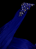 Mermaid One Shoulder Royal Blue Tulle With Pleated Ruched Long Prom Dresses Party Dress For Women HZ0311