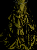 Charming Ball Gown Strapless Olive Green Taffeta With Beadings Long Prom Dresses Party Dress For Women HZ0311