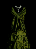 Classy Ball Gown V Neckline Olive Green Taffeta With Beadings Long Prom Dresses Trendy Party Dress For Women HZ0311