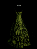 Classy Ball Gown V Neckline Olive Green Taffeta With Beadings Long Prom Dresses Trendy Party Dress For Women HZ0311