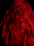 Unique Ball Gown Strapless Burgundy Wine Red Satin With Multi Layered Long Quinceanera Dresses Sweet 15 16 Birthday Gown HZ0311