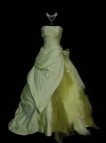 Unique Ball Gown Strapless Sage Green Tulle Satin With Multi Layered Long Quinceanera Dresses Sweet 15 16 Birthday Outfits Gown HZ0311