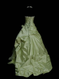 Unique Ball Gown Strapless Sage Green Tulle Satin With Multi Layered Long Quinceanera Dresses Sweet 15 16 Birthday Outfits Gown HZ0311
