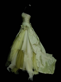 Unique Ball Gown Strapless Sage Green Tulle Satin With Multi Layered Long Quinceanera Dresses Sweet 15 16 Birthday Outfits Gown HZ0311