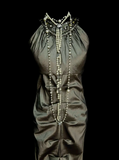 Simple Mermaid High Neck Green Satin Long Prom Dress Ideas With Pleated Formal Party Dress Inspo For Women HZ0311