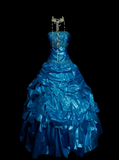 Unique Ball Gown Strapless Royal Blue With Multi Layered Beadings Long Quinceanera Dresses Sweet 15 16 Birthday Outfits Gown HZ0311
