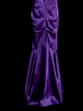 Simple Mermaid Sweetheart Grape Ruched Satin Long Prom Dress Ideas With Pleated Formal Party Dress Inspo For Women HZ0311