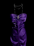 Simple Mermaid Sweetheart Grape Ruched Satin Long Prom Dress Ideas With Pleated Formal Party Dress Inspo For Women HZ0311