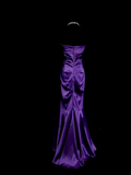 Simple Mermaid Sweetheart Grape Ruched Satin Long Prom Dress Ideas With Pleated Formal Party Dress Inspo For Women HZ0311