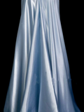 Simple Mermaid Halter Light Sky Blue Ruched Satin Long Prom Dress Ideas With Pleated Formal Party Dress Inspo For Women HZ0311