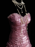 Classy Ball Gown Sweetheart Pink Organza With Beadings Layered Long Prom Dresses Trendy Party Dress For Women HZ0311
