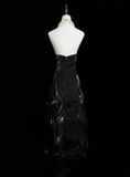 Chic Formal Mermaid Spaghetti Strap White Tops Black Skirt Satin With Beads Style Impress Long Prom Dresses Party Gowns HZ0311