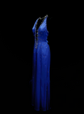 Fancy Mermaid Halter Royal Blue Satin Long Prom Dresses Formal Gowns Inspo Evening Outfit HZ0311
