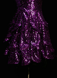 Sparkly Ball Gown Sweetheart Grape Sequin Short 16th Birthday Dress Middle School Homecoming Dresses Cocktail Gown HZ0311